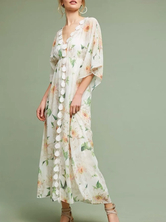 FARM Rio Dresses & Skirts - Farm Rio x Anthropologie Dahlia Floral Maxi Dress Size Medium EUC